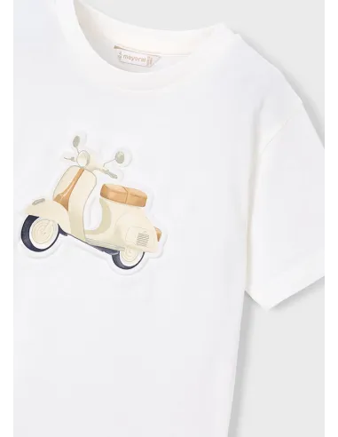 Camiseta m/c embossed vespa - Nata      