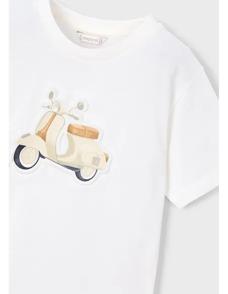 Camiseta m/c embossed vespa - Nata      