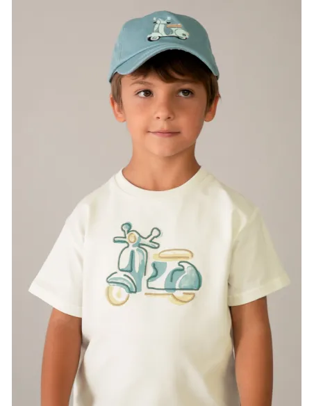 Camiseta m/c bordado - Nata      