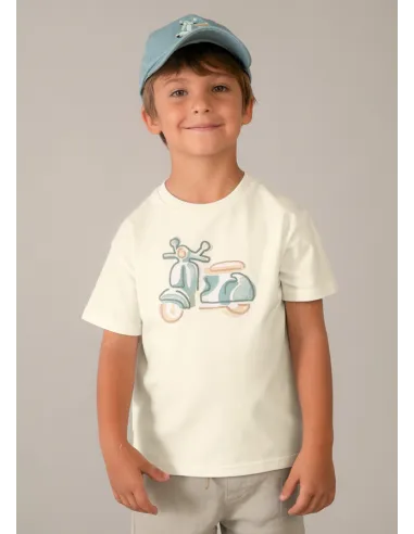 Camiseta m/c bordado - Nata      