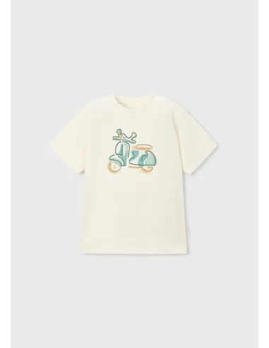 Camiseta m/c bordado - Nata      