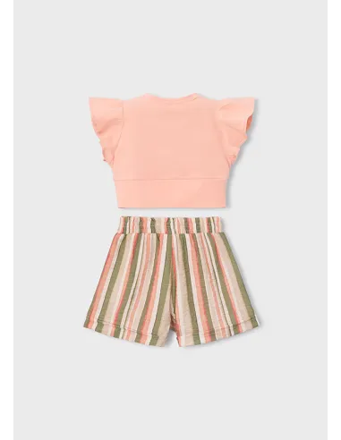 Conj. short rayas - Mandarina 