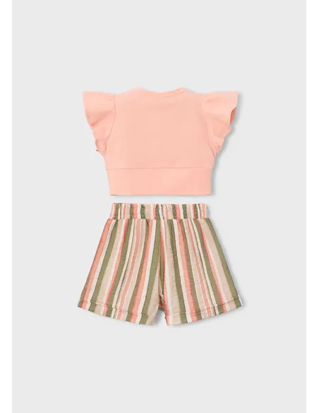 Conj. short rayas - Mandarina 