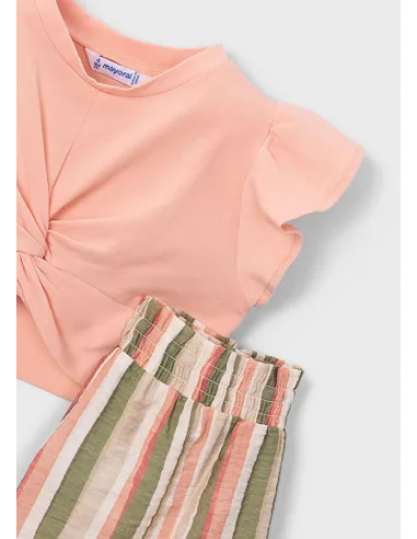 Conj. short rayas - Mandarina 