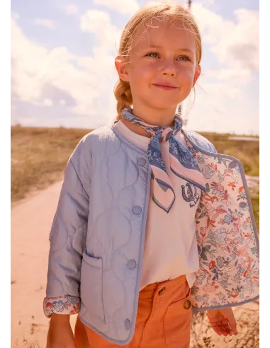 Chaqueta reversible acolchada - Celeste   