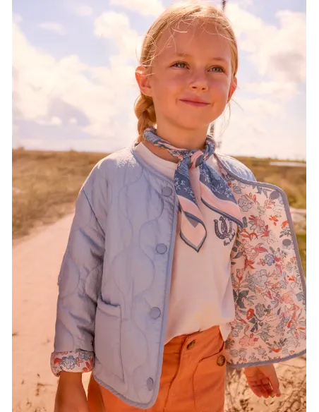 Chaqueta reversible acolchada - Celeste   