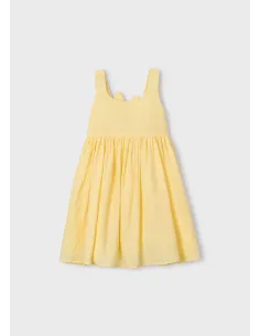 Vestido jacquard flores - Vainilla  