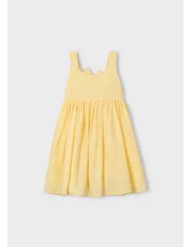 Vestido jacquard flores - Vainilla  