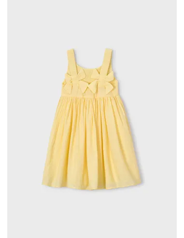 Vestido jacquard flores - Vainilla  