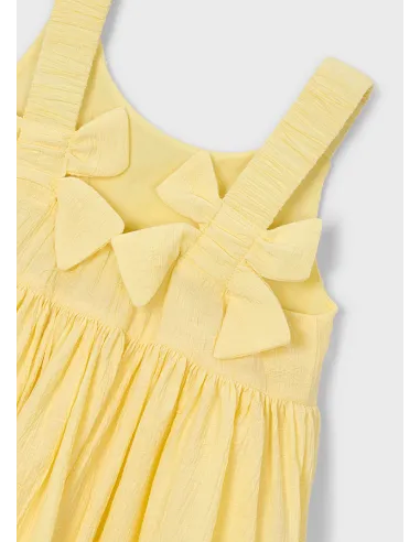 Vestido jacquard flores - Vainilla  