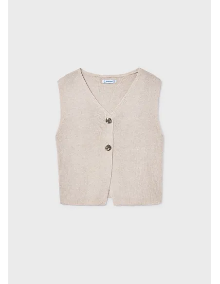 Top tricot botones - Almendra m