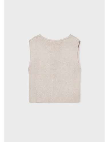 Top tricot botones - Almendra m