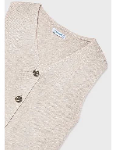 Top tricot botones - Almendra m