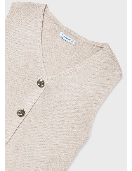 Top tricot botones - Almendra m