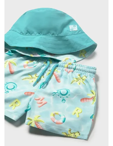 Conj. Bañador con bucket - Aguamarina