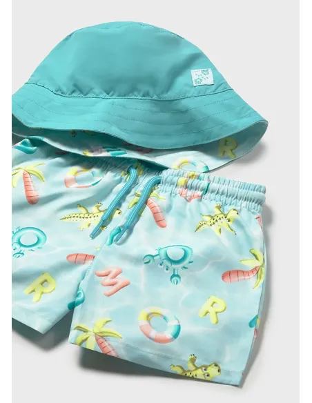 Conj. Bañador con bucket - Aguamarina