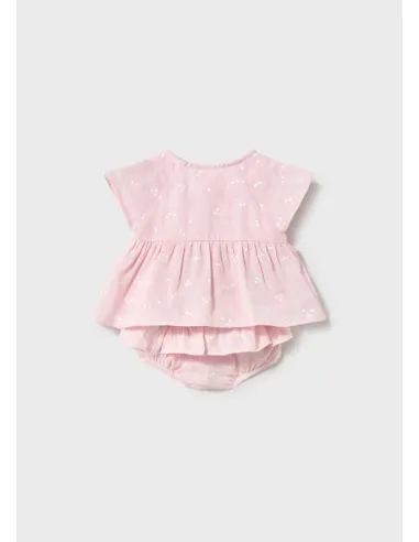 Conj. short gasa - Rosa baby