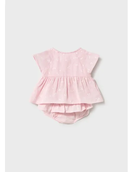 Conj. short gasa - Rosa baby