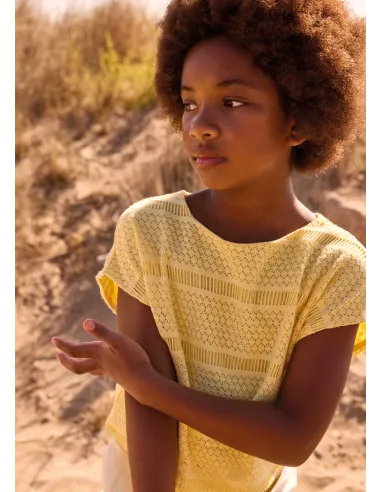 Top imitacion crochet - Vainilla  