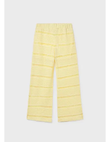 Pantalon largo tipo crochet - Vainilla  