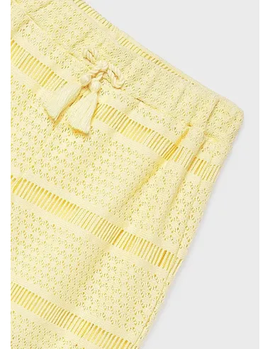 Pantalon largo tipo crochet - Vainilla  