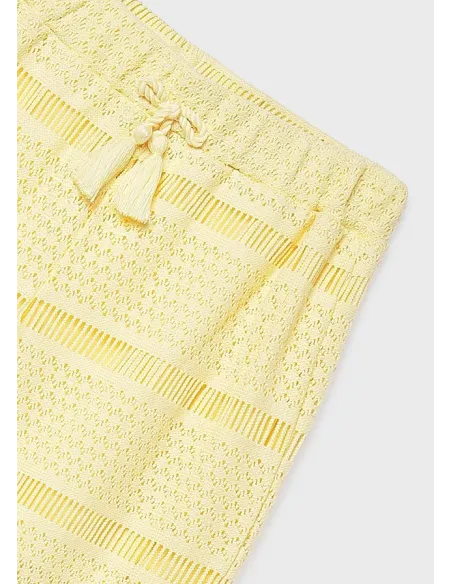 Pantalon largo tipo crochet - Vainilla  