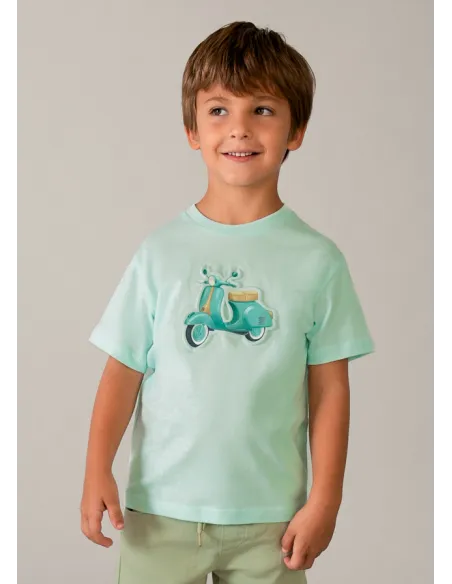 Camiseta m/c embossed vespa - Menta     