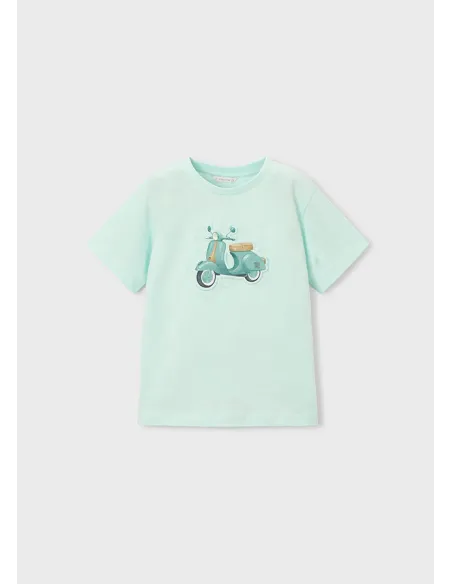 Camiseta m/c embossed vespa - Menta     