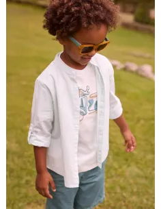 Camisa m/l c/mao rayas - Menta     