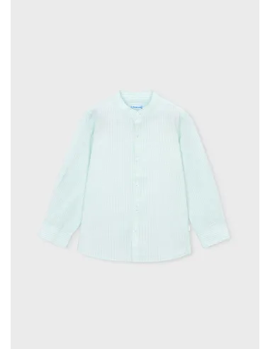 Camisa m/l c/mao rayas - Menta     