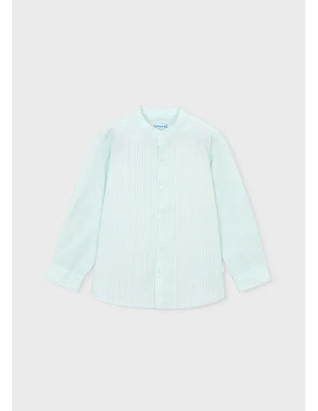 Camisa m/l c/mao rayas - Menta     