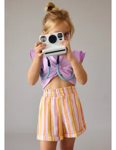 Conj. short rayas - Lilac     