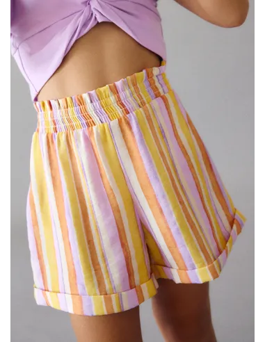 Conj. short rayas - Lilac     