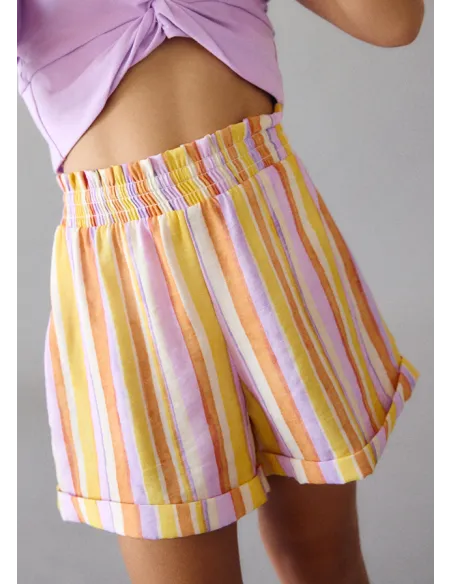 Conj. short rayas - Lilac     