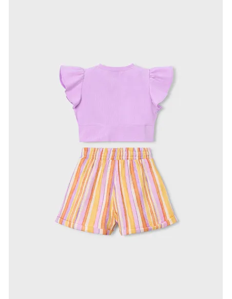 Conj. short rayas - Lilac     