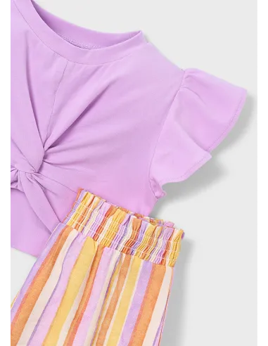 Conj. short rayas - Lilac     