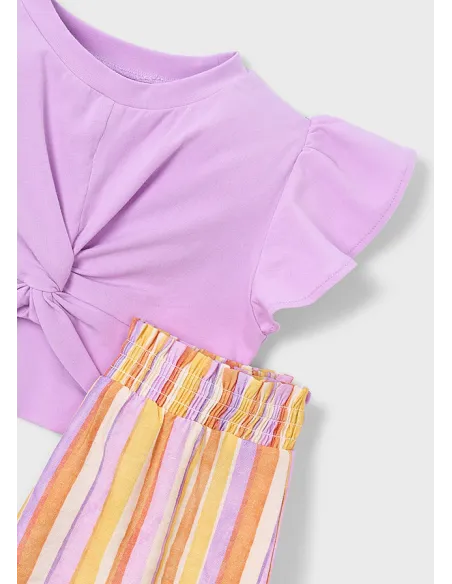 Conj. short rayas - Lilac     