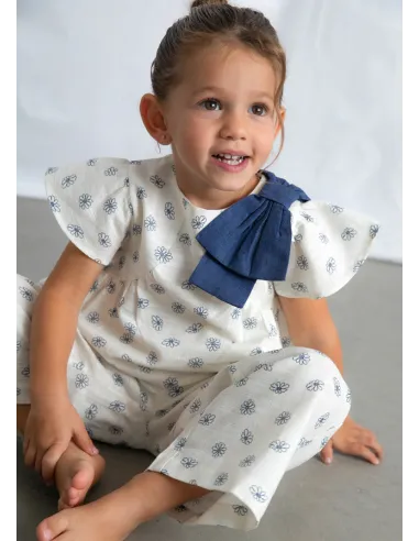 Conj. pantalon largo estampad - Hueso     