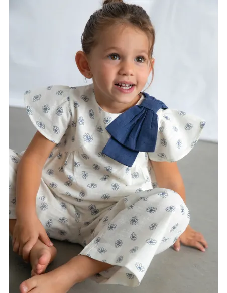 Conj. pantalon largo estampad - Hueso     