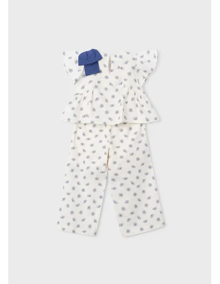 Conj. pantalon largo estampad - Hueso     