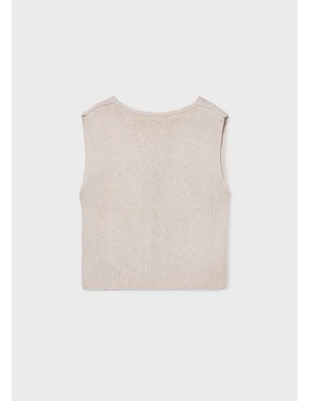 Top tricot botones - Almendra m