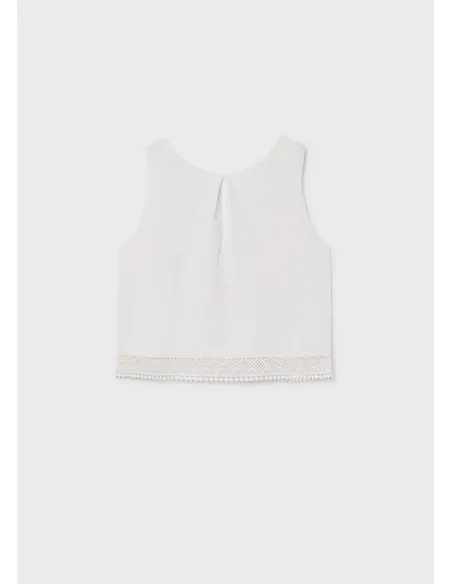 Blusa cinta bordada - Crudo     