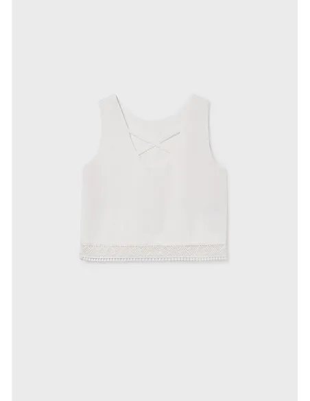 Blusa cinta bordada - Crudo     