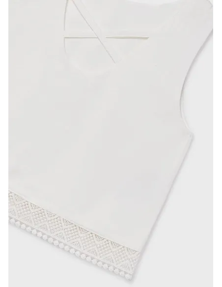 Blusa cinta bordada - Crudo     