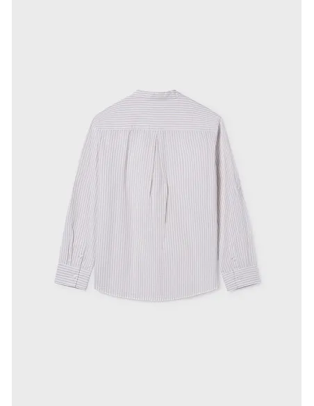 Camisa m/l cuello mao - Piedra    