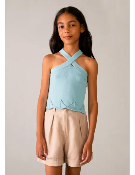 Pantalon corto imitacion lino - Arena     