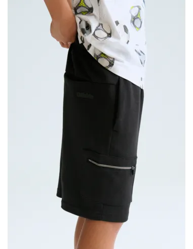 Bermuda interlock cremalleras - Negro     