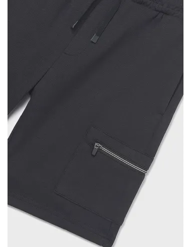 Bermuda interlock cremalleras - Negro     