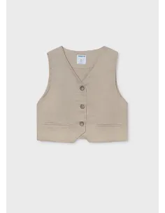 Chaleco botones imitacion lin - Arena     
