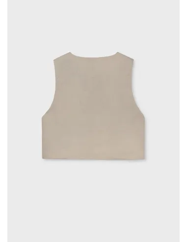 Chaleco botones imitacion lin - Arena     